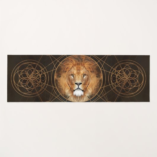 Lion Sacred Geometry Digital Art Yogamat (Voorkant (horizontaal))