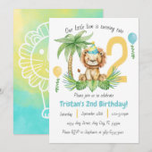 Lion Safari 2nd Birthday Invitation (Devant / Derrière)