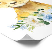 Lion, Safari, Jungle, Fleurs Bleues, Décoration de (Coin)