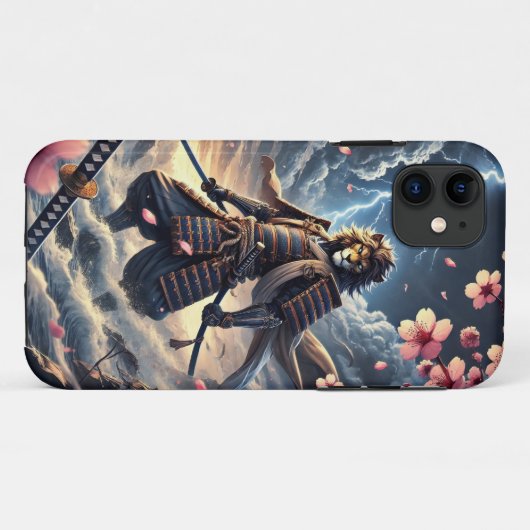 Lion Samurai Coque iphone (Dos (Horizontal))