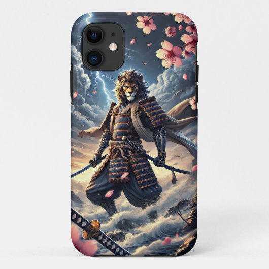 Lion Samurai Iphone hoesje (Achterkant)