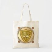 Lion Shield Famille Crest Nom sac fourre-tout (Devant)