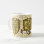 Lion Shield Family Crest Surnom mug (Devant gauche)