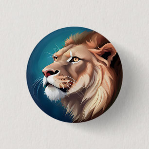 Lion Side Posed Portrait-56557 Ronde Button 3,2 Cm