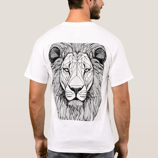 Lion Silhouette Sketch T-shirts (Achterkant)