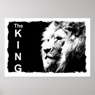 Lion Sjabloon Natuur Animal The King Trendy Poster