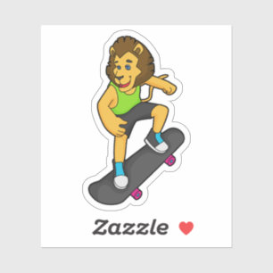 Lion Skater Skateboard Sticker