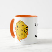 Lion Slogan verliest nooit slaap Mok (Voorkant links)