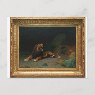 Lion Snapping bij een vlinder van Jean-Leon Gerome Briefkaart