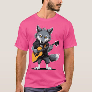 Lion speelt akoestische gitaar Lion gitarist T-shirt