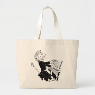 Lion Spelling Piano Antiek Louis Wain Drawing Grote Tote Bag