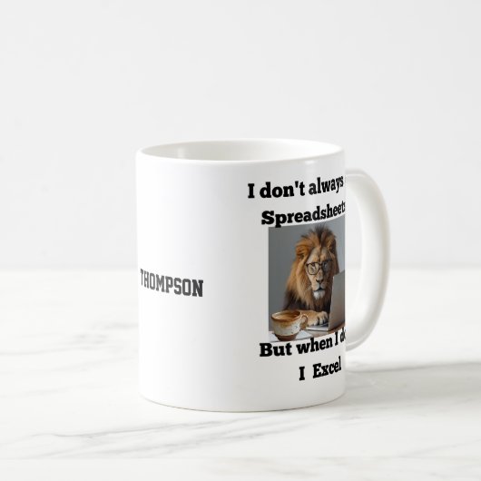 lion spreadsheet office Mug (Devant droit)
