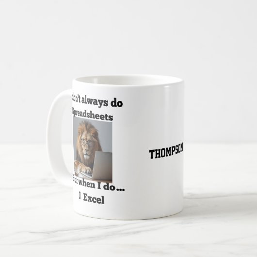 lion spreadsheet office Mug (Devant gauche)