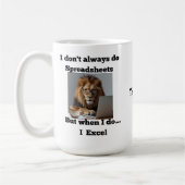 lion spreadsheet office Mug Koffiemok (Links)