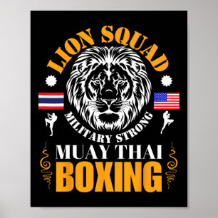 Lion Squad Thailand Kickboksen Muay Thai Mma Train Poster
