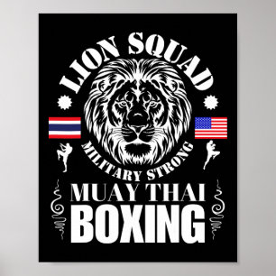 Lion Squad Thailand Kickboksen Muay Thai Mma Train Poster