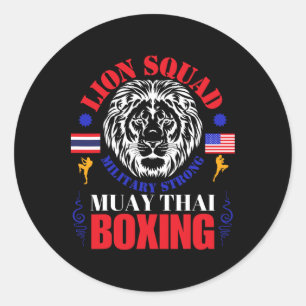 Lion Squad Thailand Kickboksen Muay Thai Mma Train Ronde Sticker