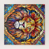 Lion Stained Glass  Legpuzzel (Horizontaal)