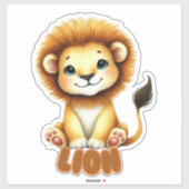 LION - STICKER DE NURSERY (Feuille)
