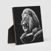 Lion sur la plaque de la falaise avec l'Easel (Recto)
