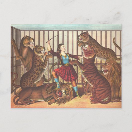 Lion Tamer Circus Briefkaart (Voorkant)