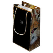 Lion textile d'art. Sac Cadeau (Dos Angle)