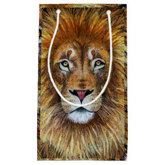 Lion textile d'art. Sac Cadeau