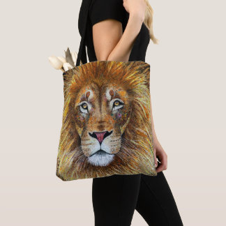 Lion textile d'art. Sac fourre-tout