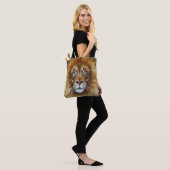 Lion textile d'art. Sac fourre-tout (Sur le modèle)