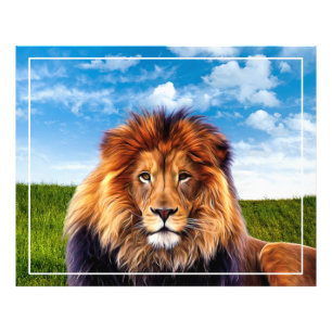 Lion The King of Forest Foto Afdruk