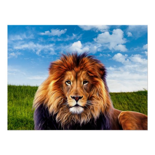 Lion The King of Forest Perfect Poster (Voorkant)