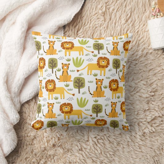 Lion Tiger Jungle Jeter Oreiller (Couverture)