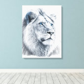 Lion - Toile de dessin au crayon (Insitu (Plancher de Bois))