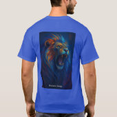 Lion torréfaction à la fibre - T-shirt bleu et ora (Dos)