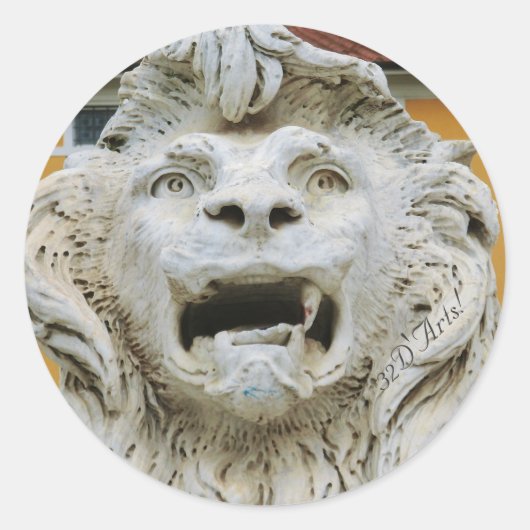 Lion Torturé de Massa, Sticker rond, Glossy (Devant)