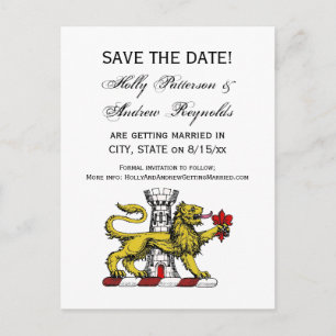 Lion Tower Fleur de Lis Crest Emblem C Aankondigingskaart
