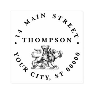 Lion Tower Fleur de Lis Crest Emblem C Rubberstempel