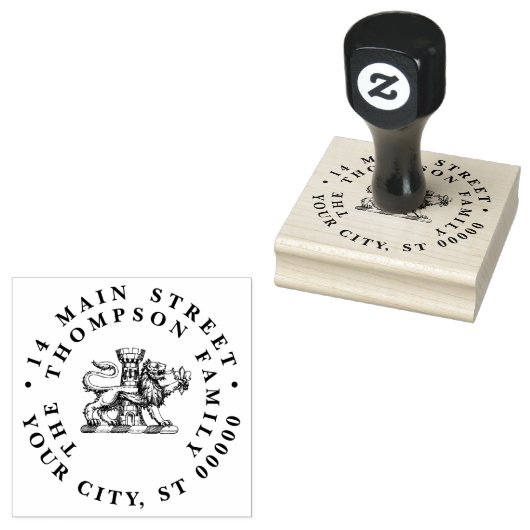 Lion Tower Fleur de Lis Crest Emblem C Rubberstempel (Gestempeld)