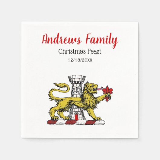 Lion Tower Fleur de Lis Crest Emblem C Servet (Voorkant)