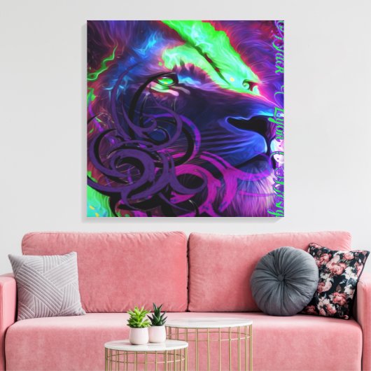 Lion tribal 333 fhxx lyonart oil bv canvas afdruk (Insitu (Woonkamer))