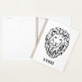Lion tribal noir et blanc (Devant avec enveloppe)