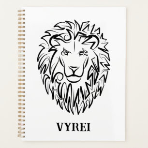Lion tribal noir et blanc