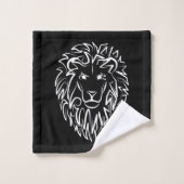Lion tribal noir et blanc (Gant de toilette)