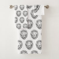 Lion tribal noir et blanc