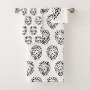 Lion tribal noir et blanc