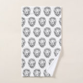 Lion tribal noir et blanc (Serviette à main)
