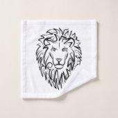 Lion tribal noir et blanc (Gant de toilette)