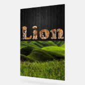 "LION Typography Art - Majestic Jungle King Poster (Angle)