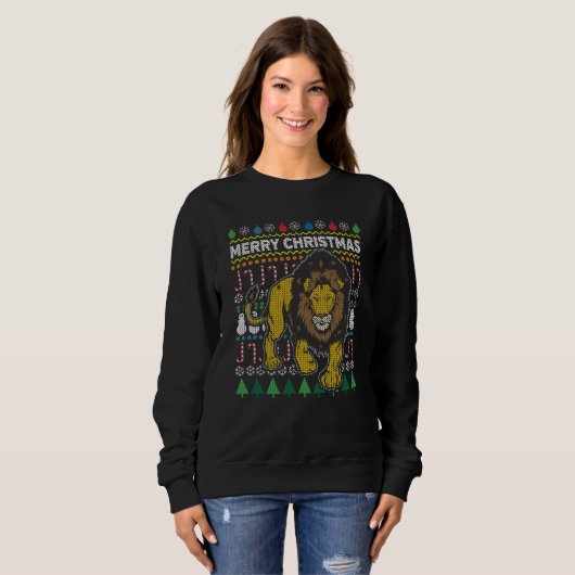 Lion Ugly KerstSweater Trui (Voorkant volledig)