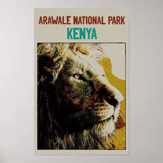 Lion uit het Arawale National Park Kenya Poster (Voorkant)